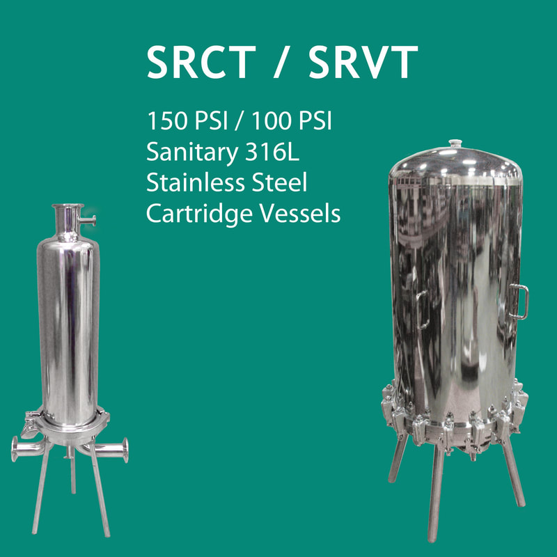 Filter, liquid filtration, Strainrite, Clarity, filter vessels, vessels, housing, 
stainless steel, sanitary, srct, srvt, cartridge